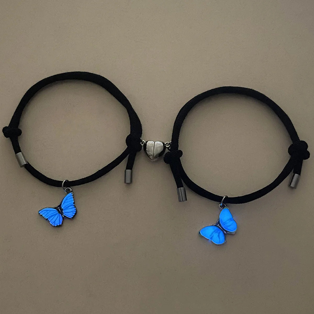 Magnetic Blue Butterfly Couple Bracelets