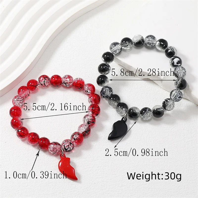 ECG Heart Magnetic Couple Bracelets