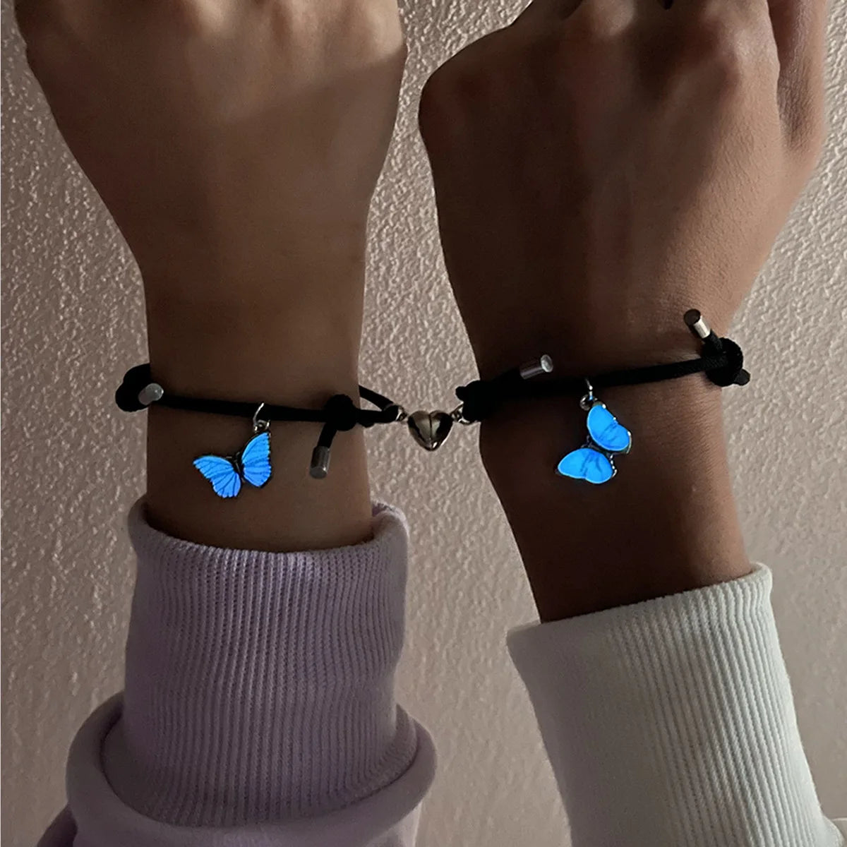 Magnetic Blue Butterfly Couple Bracelets