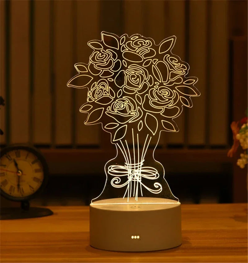 3D Heart Night Light
