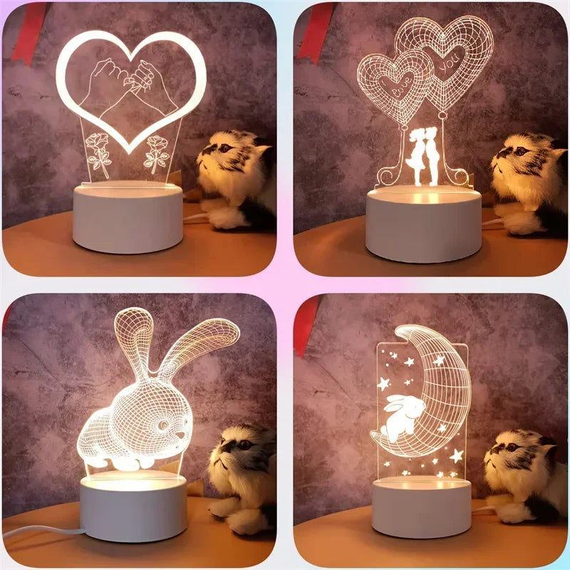 3D Heart Night Light