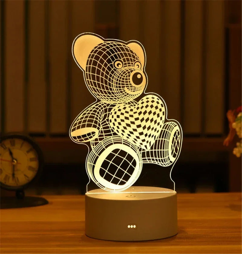 3D Heart Night Light