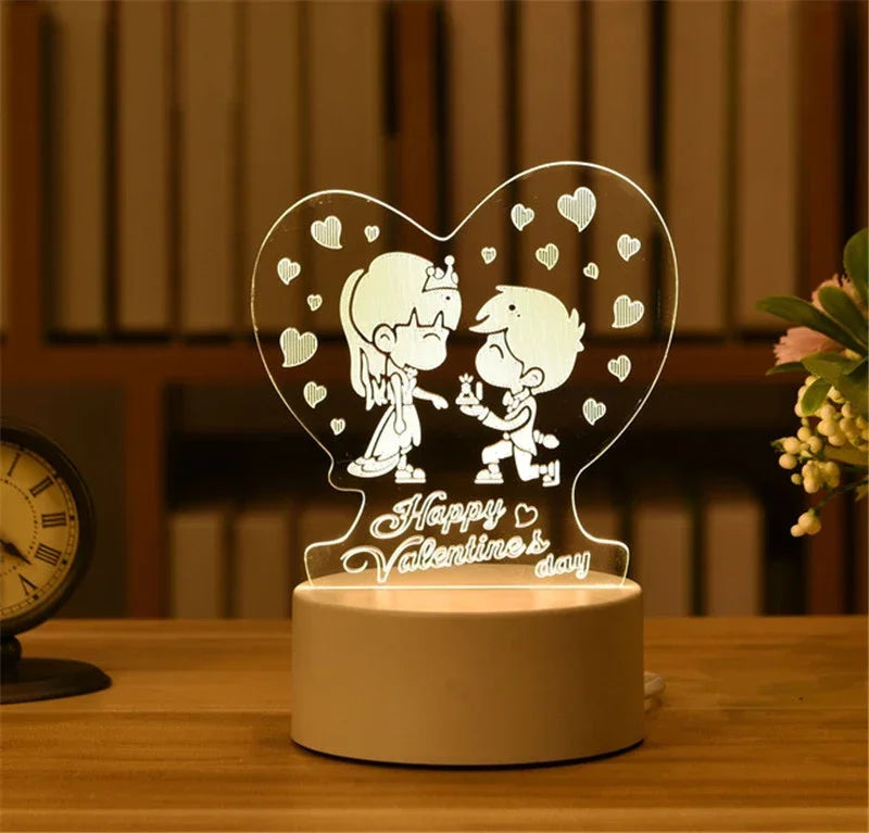 3D Heart Night Light