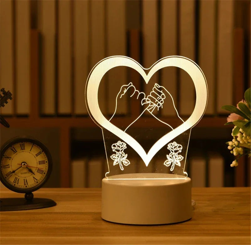 3D Heart Night Light