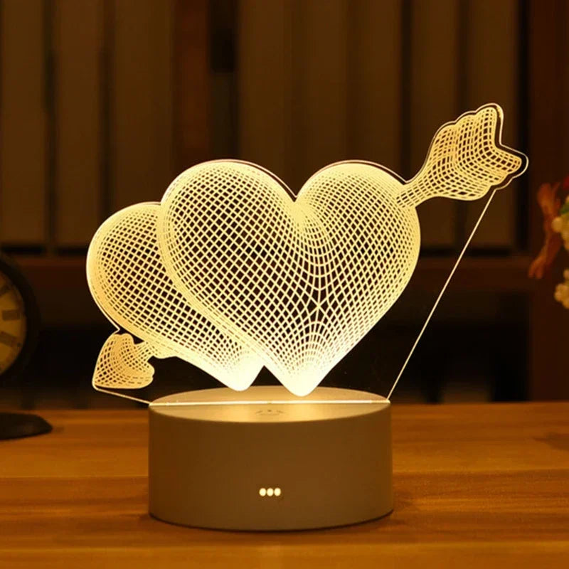 3D Heart Night Light