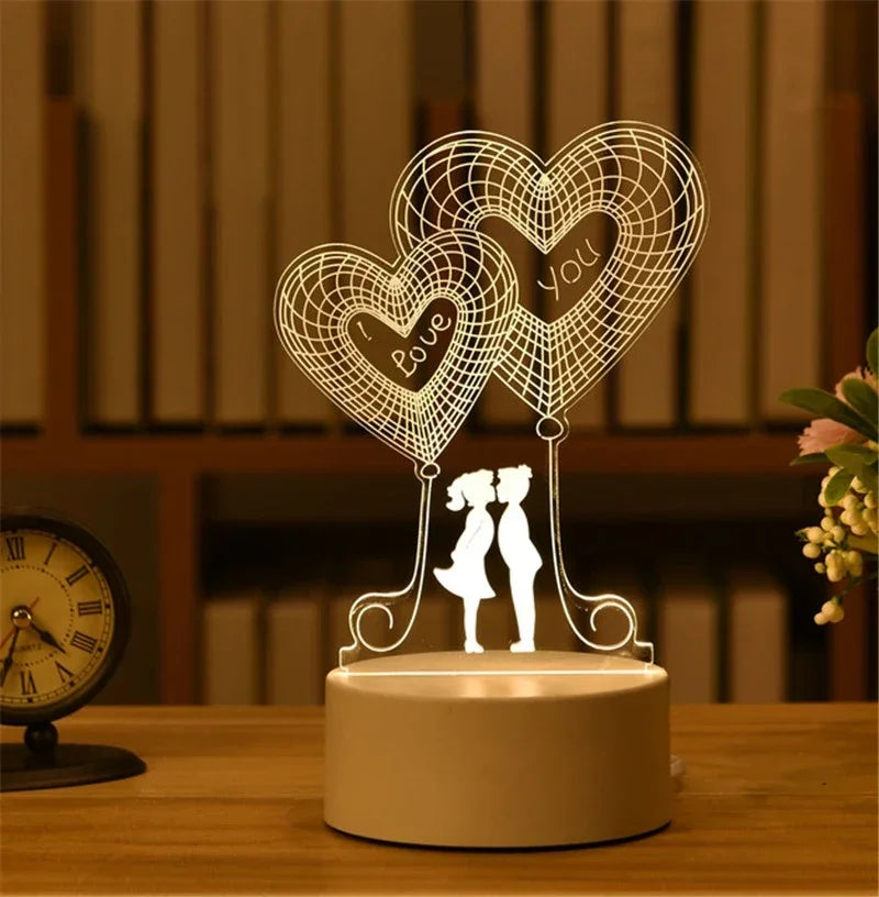 3D Heart Night Light