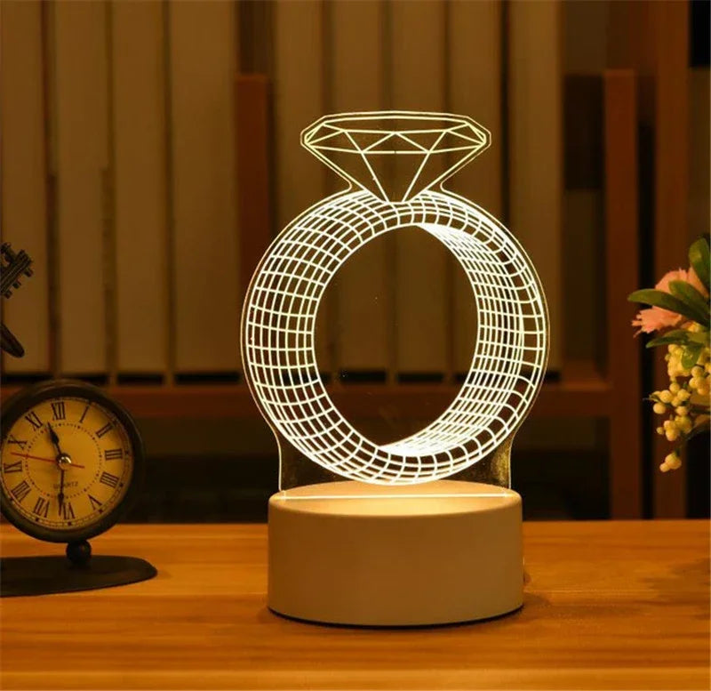 3D Heart Night Light