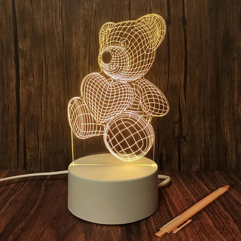 3D Heart Night Light