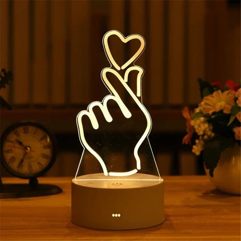 3D Heart Night Light