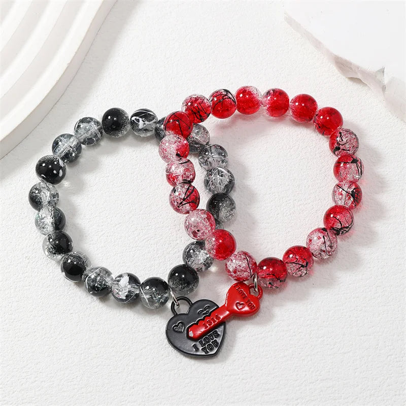 ECG Heart Magnetic Couple Bracelets