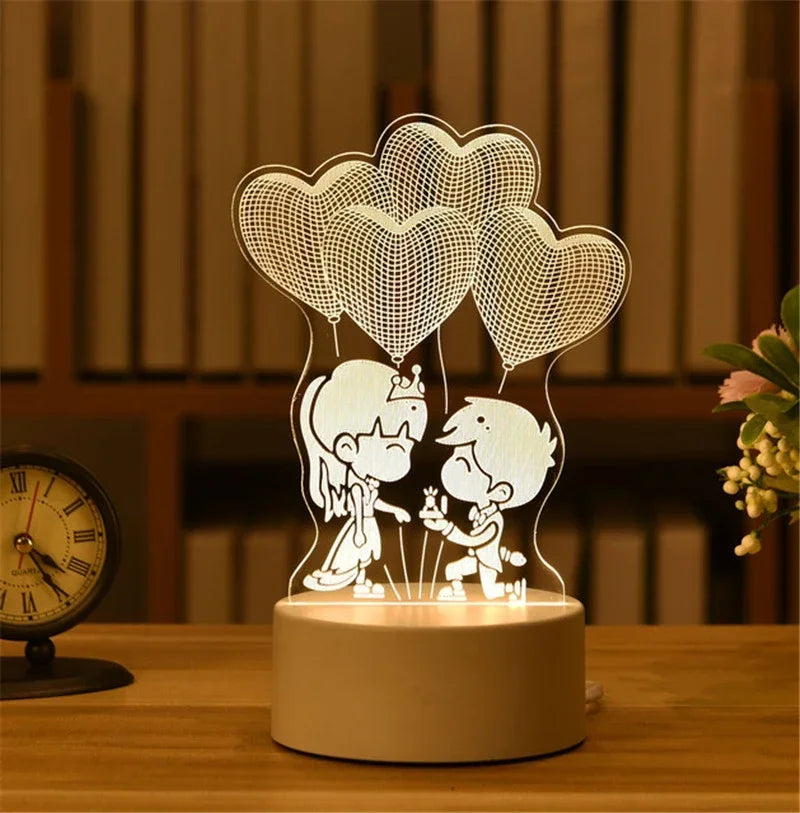 3D Heart Night Light