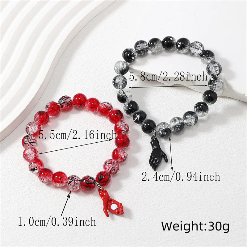 ECG Heart Magnetic Couple Bracelets