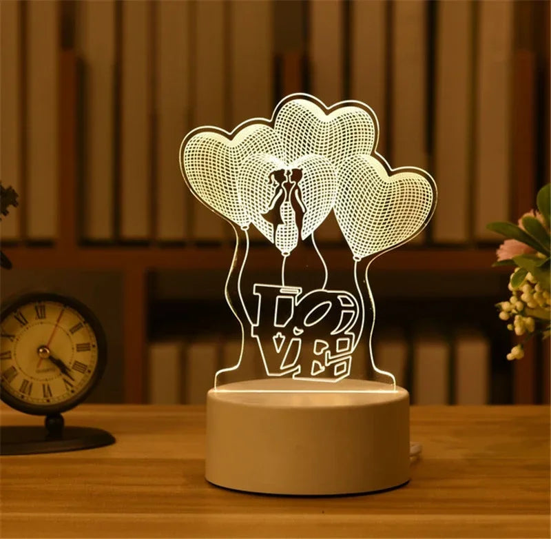 3D Heart Night Light