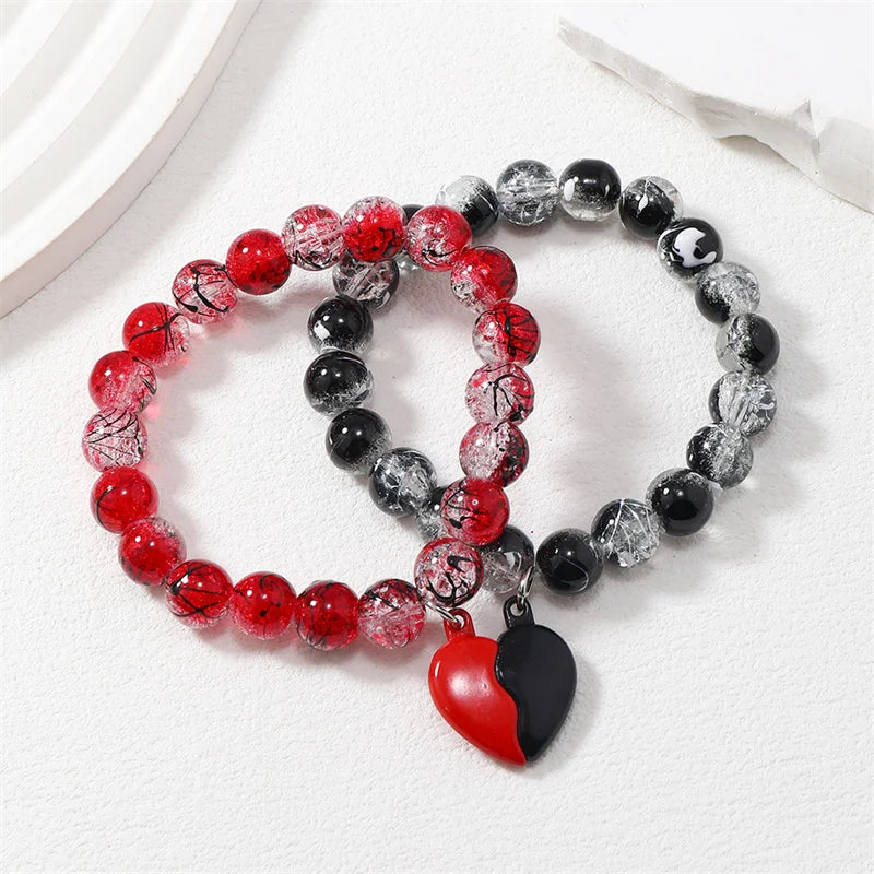ECG Heart Magnetic Couple Bracelets